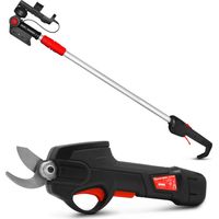 Elem Garden Technic – Sécateur électrique rechargeable 7.2V lithium – Capacité de coupe 25mm – Manche télescopique 190cm – Tête orientable 360°