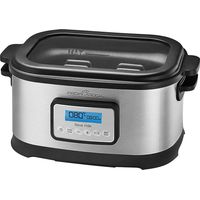 ProfiCook Sous Vide Slow Cooker und Vakuum-Garer für Niedertemperatur-Garen, 8,5 l, 520 W, 8,5 Liter, Edelstahl, Grau/Schwarz