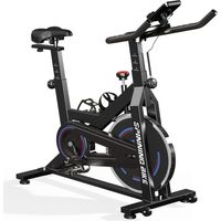 Soges – Vélo d'appartement magnétique 6 kg – Résistance réglable – Écran LCD – Capteur fréquence cardiaque – Support tablette – Capacité 150 kg