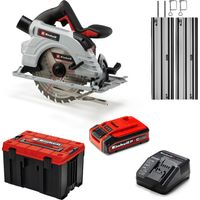 Einhell Professional Akku Handkreissäge TP-CS 18/190 Li BL Kit Power X-Change (18 V, 190 mm Sägeblatt, Brushless, 65 mm Schnitttiefe, , inkl. 4,0 Ah Akku und Ladegerät, E-Case M, Führungsschiene)