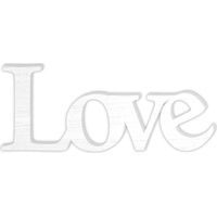 Lupia - Scritta LOVE in Legno 3D, colorazione Bianca, WOODWRITE, Made in Italy, Facile da Appendere o Appoggiare, Legno ecologico MDF Verniciato, Bianco, 45x20x1 cm