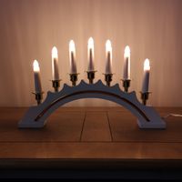 45cm Premier Christmas Candlebridge with 7 Bulbs in White Mains Powered