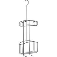 TATAY Appendiabiti a due altezze per doccia, con gancio, 100% acciaio inox, formato profondo, senza foratura, Colore cromo. Misure 22,5 x 9 x 46 cm