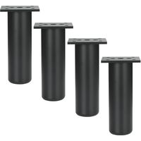 4 Stück Möbelfüße aus Aluminiumlegierung, Schrankfüße, Küchen- und Sofatischbeine aus Metall, 120 mm hoch, Schwarz