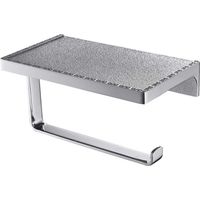 YMYNY Porte-Rouleau de Papier Toilette avec étagère Distributeur de mouchoirs Rangement Étagères pour téléphones Portables Accessoires de Salle de Bain muraux antidérapant Chrome givré