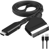 Convertisseur Péritel vers HDMI, Convertisseur Péritel HDMI Câble, Adaptateur Péritel vers HDMI pour TV, Scart to HDMI, pour Full HD TV 720P/1080P,Audio Vidéo pour Lecteur Sky Blu-Ray STB Xbox PS3