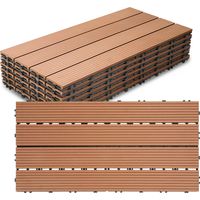 Randaco 24 baldosas de tarima compuesta de WPC solución modular para jardín y balcón instalación rápida sin fijación color marrón 30 x 60 cm