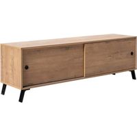 Mueble de televisión Kamet dos puertas correderas acabado roble gold, 52cm(alto) 160cm(ancho) 40cm(largo)
