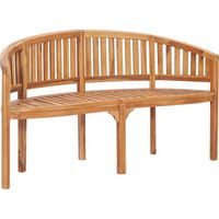 Banco de jardín en forma de plátano mobiliario de exterior para terraza 151 cm teca maciza 020011708