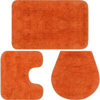 vidaXL Set Tappetini per Bagno 3 pz in Tessuto Arancione