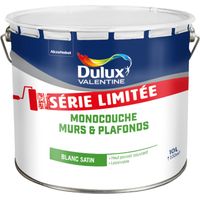 Peinture Blanche Monocouche pour Murs & Plafonds Intérieur - Edition Limitée Aspect Satin blanc 10L - Dulux Valentine