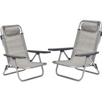 COPPIA XONE SEDIA MARE SPIAGGINA PRO IN ALLUMINIO TELO TEXILENE COLORE GRIGIO