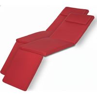 2er Set Luxus Deckchair Auflage LoftLux DC, 175x45x5cm, Rot