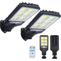 Solarleuchten für den Außenbereich. 2er-Pack Solarleuchten mit Bewegungsmelder. Wasserdichte Solarbeleuchtung mit Fernbedienung. Lichtstarke Solarleuchten für Garten, Garage, Veranda und Hof.