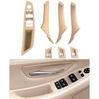Kit de 7 piezas para manijas de puerta para BMW Serie 5 F10/F11 (2010–2016): reposabrazos del conductor, manija del pasajero, cubiertas de interruptores de ventanas - color beige