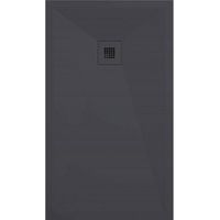 Mineralguss-Duschwanne extra flach ONDA Schieferoptik ANTHRAZIT 70x80 cm Auslaufschutz in Farbe