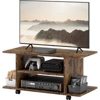 Porta TV mobile Marrone Rustico 80x40x40 cm avec ripiani ruote girevoli freni