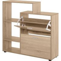 Zapatero de Madera con Estantería y Cubos Armario Zapatos Entrada Pasillo 101,5x25,5x98cm