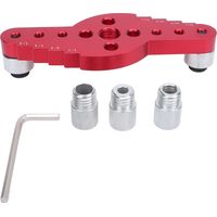 GARRYFIZH Ensemble de 5 gabarits de perçage pour tourillons, outil de centrage et poinçon en alliage d'aluminium 2 en 1, guide de perçage pour bois.