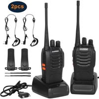 BF-888s 16-Kanal-Walkie-Talkies mit wiederaufladbarem 1500-mAh-Akku, professionelle PMR-Funkgeräte, Reichweite 3–5 km, Frequenzbereich 400–470 MHz