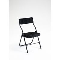 Folding Chairs 2 Pack - Foldable Dining Chairs with Cushion, Portable and Assembled Folding Extra Chair for Guests Kitchen Office Wedding Party Black