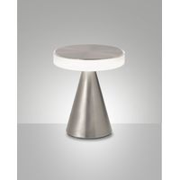 Lampada da Tavolo LED Fabas Luce Neutra 8W 750lm 3000K, Struttura Metallo e Metacrilato con Regolazione a Tocco, Nichel Satinato - Fabas Luce