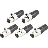 Lot de 5 connecteurs audio mini XLR femelles à 4 broches pour microphone