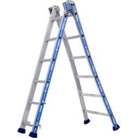Tubesca Comabi – Échelle double transformable 2 plans 2x6 marches – Hauteur de travail max 3,82m – Base évasée pour stabilité – 2442606