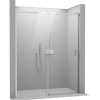 BERNSTEIN - Schermo doccia cromato Cabina in vetro di sicurezza Schermo impermeabile in nicchia Porta scorrevole - NT806 120cm, vetro ESG spesso 8mm 1200 mm, Vetro di sicurezza ESG da 8 mm