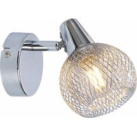 Aplique de pared industrial Loretto de metal cromado con cesta, 1xE14 40W REA830701-06 Reality