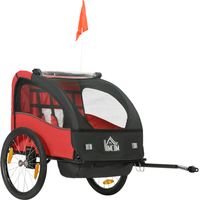 Remolque de Bicicleta para Niños +18 Meses con Cinturón de Seguridad Sistema de Amortiguador 140x88x90 cm Rojo