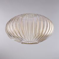 diffusore in vetro soffiato ambra con decoro rigatura in rilievo H.18 - Ø30