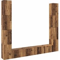 Meubles TV Banc TV Armoire TV muraux 6 pcs vieux bois bois d'ingénierie