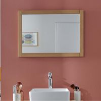 Mob-In – Miroir mural rectangulaire en chêne 50x70cm – Installation horizontale ou verticale – Design épuré pour salle de bain, entrée ou chambre