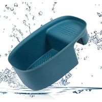 Cesta filtrante de fregadero de cocina multifuncional, filtro de residuos de alimentos, filtro de residuos de cocina, azul