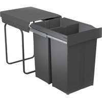 Poubelle coulissante 58L 2 seaux – Amortisseur sans – Métal et plastique – Hauteur 500 mm – Largeur 343 mm – Pour espaces réduits – Gollinucci