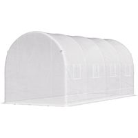 Serre de Jardin Tunnel 5x2x2m avec Structure en Acier et Toile en Polyéthylène Blanche