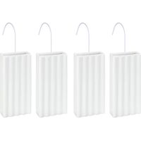 Lot de 4 Saturateurs humidificateurs, Evaporateur pour radiateur, A suspendre avec crochets, Climat intérieur sain, Céramique, 9 x 19.5 x 4 cm, Blanc