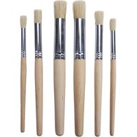 bristle brushes professional paint brush wooden handle brushes for oil acrylic watercolor painting 6pcs