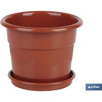 Pot de fleurs rond avec soucoupe Spécial pour les plantes et les fleurs Parfait pour placer en extérieur ou en intérieur