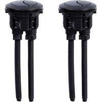 2 Pieces Black Flush Button Replacement Toilet Water Flush Button 38 mm Double Button Round Flush for Bathroom Water Tank Repair