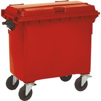 PROVOST - Poubelle roulante Provost 4 roues rouge - 660 litres