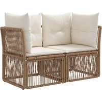 vidaXL Garden Sofa Set 4 pcs Beige Poly Rattan