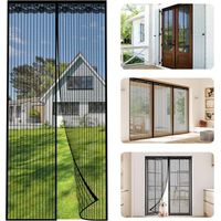Mosquitera para Puerta Magnética 85x210cm Cortina Antimoscas Mosquitera para Puerta Cierre Automático Malla Ultra Fina Anti Insectos Sin Herramientas Sin Perforaciones (Negro)