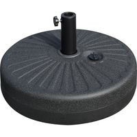 Base ombrellone giardino HDPE nero con palo centrale Φ3,8/4,8 cm
