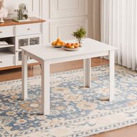 Mondeer Table de Salle à Manger 120L x 80l x 75H cm pour 4 Personnes, Table de Cuisine Rectangle pour Salle à Manger, Moderne, Blanc