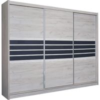 Armoire Honolulu 116, Chêne gris+ Graphite, 215x250x61cm, Portes d'armoire: Coulissantes, Nombre d'étagères: 8