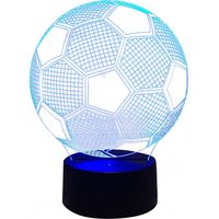 Lampe 3D football LED tactile USB, veilleuse design ballon de foot, cadeau lumineux pour fans de sport.