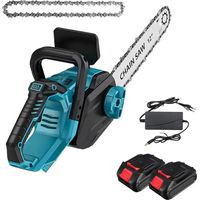 12 Zoll 1200W Akku-Kettensäge bürstenlos mit LCD-Display - Leichte Motorsäge für Holz, Baumschnitt, Gartenarbeiten, mit 2 Akku