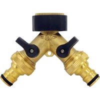 Raccord Y en laiton 26,9 mm (3/4") pour tuyau d'arrivée d'eau, collecteur 2 voies, compatible système 1/2 pouce – DELKEVIC